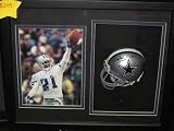 Deion Sanders Signed Autographed Dallas Cowboys Mini Helmet with Custom Made Shadowbox Authentic Certified Coa and Hologram