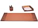 Brown Crocodile Embossed Genuine Top-grain Leather 3-piece Desk Accessory Set