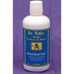 Dr. Tates Herbal Blood Tonic - The TOTAL All Natural Blood Cleanser. Where do you start? Start with THIS! Dr. Tates Herbal Blood Tonic will help cleanse your Kidneys Liver Lymph Glands Blood and Uninary Tract of Salt Sugar Cholesterol and Acid quickly and safely. Need ENERGY - look no FURTHER! Great Apsorption Rate Compliments your Vitamins Minerals & Herbs. Order Today!