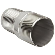 Dixon RST30 Stainless Steel 316 Hose Fitting, King Combination Nipple Threaded End with No Knurl, 2-1/2" NPT Male x 2-1/2" Hose ID Barbed