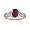 14k Yellow Gold Oval Ruby And Diamond Ring (Size 4.5)