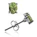 Sterling Silver .925 Genuine Peridot stone oval stud Earrings