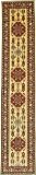 3x14 Cream Hand Knotted Wool Kazak Runner Rug
