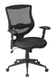 Office Star Screen Back chair with Mesh Seat, Adjustable Arms, Adjustable Lumbar and Angled Nylon Base