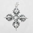 Tibetan Dorje (Cross) Pendant in Sterling Silver, #8702