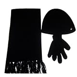 Ladies Knit Hat, Scarf and Glove Set with Bow
