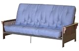 Big Tree Furniture Full Size Futon Sofa Sleeper Set with 2 Matching Pillows, Mahogany