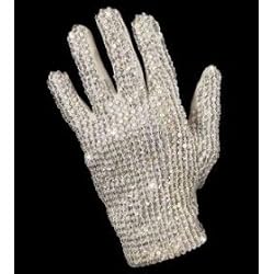 New Michael Jackson Costume White Silver Glitter Glove