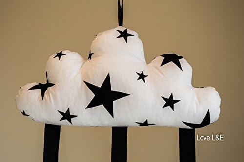 Hair bow holder, Hair bow organizer- Black star cloud cushion