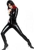 Black Rubber Look Cat Suit!