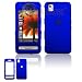 Solid Blue Rubber Feel Snap-On Cover Hard Case Cell Phone Protector for Samsung Finesse R810