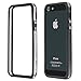 MBox TPU Silicone Bumper Case Cover with Metal Buttons for iPhone 5 5S 5th Gen Black