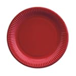 20 Teller, Pappe rund � 23 cm rot Pap...