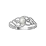 10K White Gold 0.01 ct. Diamond and 5 x 3 MM Pearl Ring