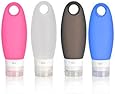 iNeibo Silicone Travel Bottles 3.3oz 4 Pack -TSA Airline Carry-On Approved - Squeezable & Refillable Travel Containers For Shampoo, Conditioner, Lotion, Toiletries