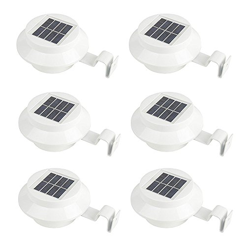 Isunmoon 6 pack outdoor solar powered led gutter light fence roof…