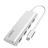 Aukey Type-C USB-C USB3.0 4ポートハブ MacBook/ ChromeBook Pixel/ Nokia N1 Tablet 他対応 (シルバー) CB-C12