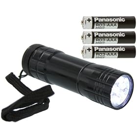 SE 9 LED Heavy-Duty Compact Aluminium Flashlight - Black by 