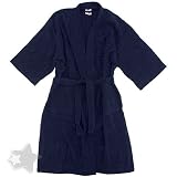 Navy Cotton Terry Bath Robe for Men