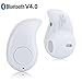 TopePop Mini White V4.0 Stereo Wireless Bluetooth Headset Small Invisible In Ear Earpiece Earphones Micphone for iPhone 6 6S Plus SE 5S 5C Galaxy Note 4 5 S5 S6 S7 Edge Plus LG G3 G4 (White)