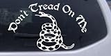Gadsden Flag Dont Tread On Me Military Car Window Wall Laptop Decal Sticker -- White 6in X 3.7in