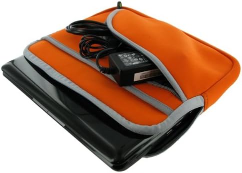 Samsung NC10-11GP 10.2-Inch Netbook Neoprene Sleeve SlipCase (Invisible Zipper Tri-Pocket - Orange)