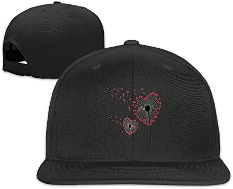 Cartoon Love Dandelion Unisex Plain Snapback Baseball Cap Adjustable (Many Colors)