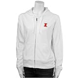 Illinois Fighting Illini Ladies White Long Sleeve Full Zip Hoody Sweatshirt