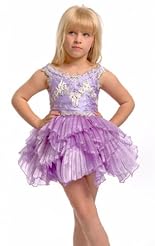 Girls Chiffon/Taffeta/Tulle Applique Crystals Beaded Crystal Lace Flower-Girl Dress/Wedding Dress 