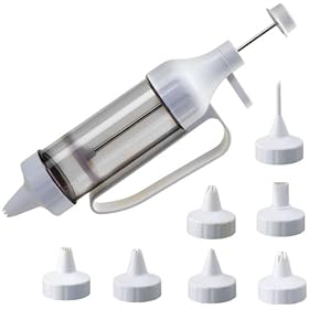 Kaiser 769066 Siringa da pasticciere in plastica, utilizzabile con una mano sola, 7 beccucci Kaiser 769066 Siringa da pasticciere in plastica, utilizzabile con una mano sola, 7 beccucci