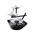 HoMedics EnviraScape Silver Springs Illuminated Relaxation Fountain - Black/ Silver
