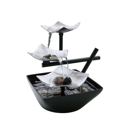 HoMedics EnviraScape Silver Springs Illuminated Relaxation Fountain - Black/ Silver