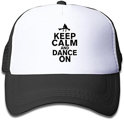 Keep Calm And Dance On Hip Pop Wordmark Printed Kids Mesh Baseball Cap Hat