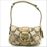 Coach Signature Soho Flap Shoulder Bag 13042 Khaki Antique Gold