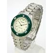 CARRERA Men's Silver-Tone Stainless Steel Watch with Green Rotating Bezel. Model: CW520.17.6