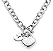 Pearlina Charm Heart Necklace I Love You to the Moon and Back Toggle Stainless Steel For Women, 18