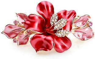 Glitterland Elegant Rose Red Flowers Hair Accessories and Hair Clip (5975)