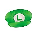 Disguise Men's Nintendo Super Mario Bros.Luigi Adult Hat Costume Accessory, Green/White, One Size