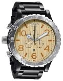Nixon 51-30 Chrono Watch - Men's All Black / Light Wood, One Size
