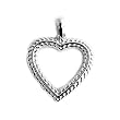 Silver Heart Pendant, Size: 22mm