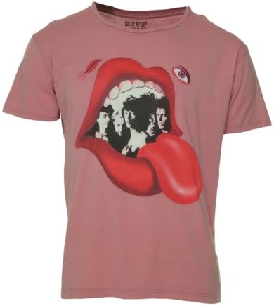 Riff Stars Pink Rolling Stones T-Shirt Tee Shirt , Size XLarge
