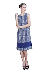 A-line Round Neck Sleeveless Ankle Length General Print Empire   Waistline Crepe  Dress