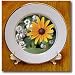 Black-eyed Susan Flower with Mountain Mint - 8 Inch Porcelain Plate