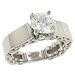 Solitaire Ring with Diamonds & Engraving.09cttw (CZ ct