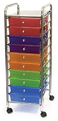 Advantus Cropper Hopper Home Center Rolling Cart, 10 Drawer Multi