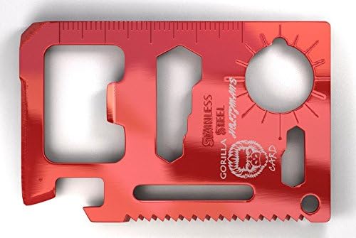 Multipurpose Credit Card Sized Survival Multitool Gift Tin Box: This Multi-Use Tool is Sized to Easily Fit in Your Wallet or Pocket (Gift Tin Red)