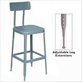 Lyon Workspace Products 1778(BB) 22' Stool-Steel Seat and Back with Adjustable Leg Extensions