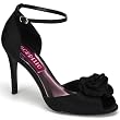 Bordello Women's ROSA-02,3 3/4" Peep Toe Ankle Strap Sandal W/Rose Ornament