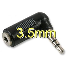 3.5mm Stereo Jack Socket to 3.5mm Jack Plug Right Angle Adapter