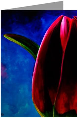 Original Floral Artwork Night Tulip Greeting Card boxed set